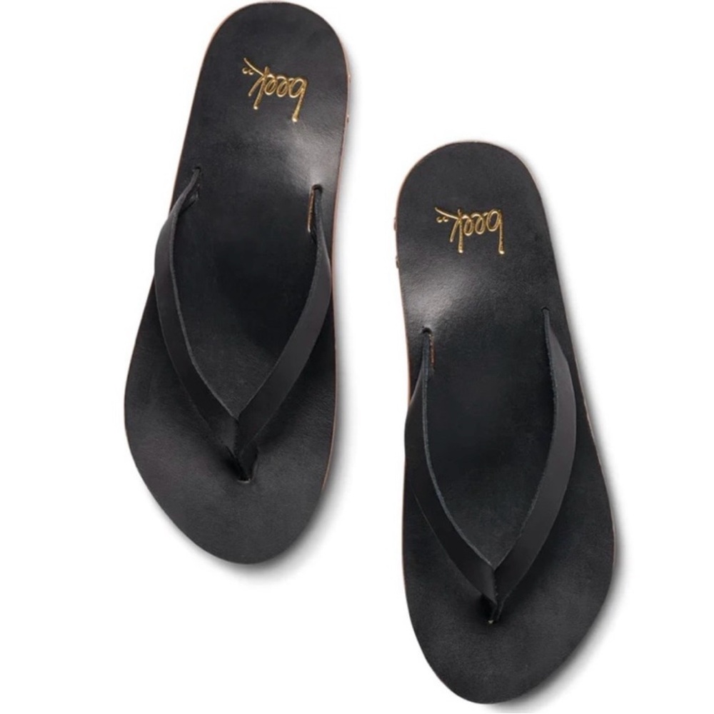 BEEK Seabird Leather Thing Sandals leather Black Size 6